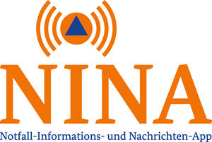 Das Logo der NINA-Warn-App in orange.