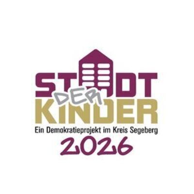 Logo Stadt der Kinder. Statt des "As" bei "Stadt" wurde ein Haus gezeichnet.