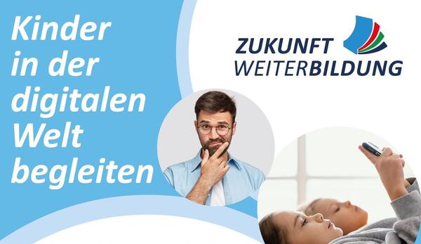 Ein grübelnder Vater und zwei Kinder mit einem Smartphone in der Hand.