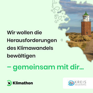 Ein grünes Plakat mit einem Leuchtturm.